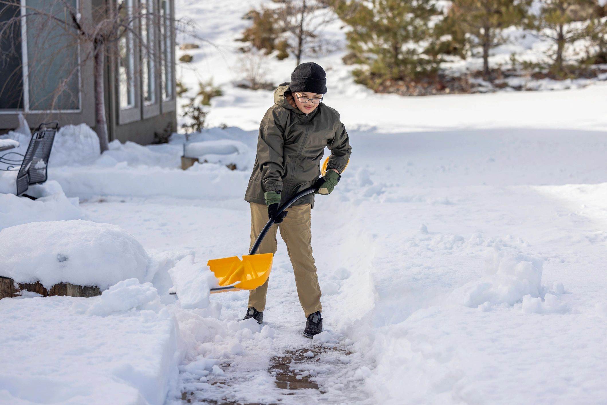 Person shoveling snow